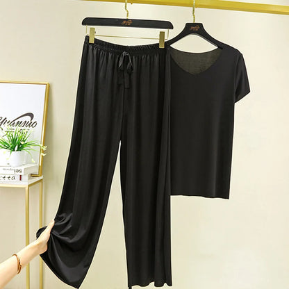 two piece set women top and pants Summer 2 piece sets womens outfits vacation 2026 new collection wide leg pants elegant casual