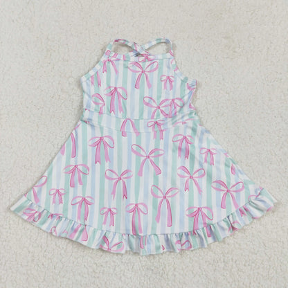 Best Selling Baby Girls Lavender Strap Colorful Skorts Shorts Yoga Sportswear Knee Length Dresses Toddler Kids Children Clothes