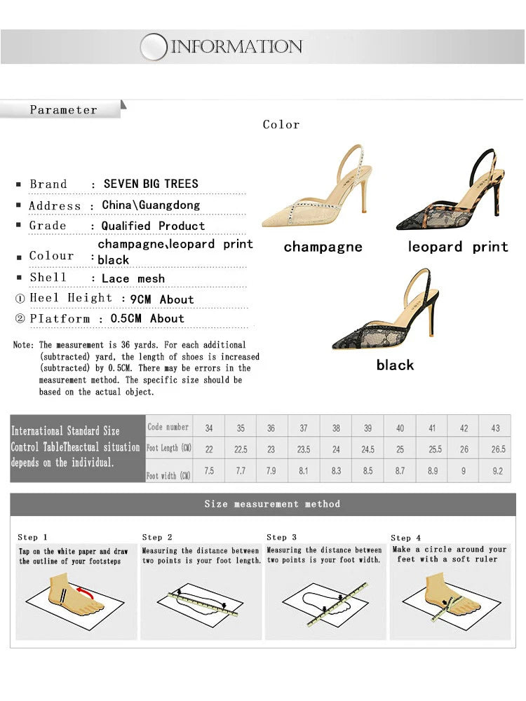 Sexy High-heeled Sandals Women Shoes Rhinestone Design High Heels Women Pumps Lace Mesh Stiletto Heels 9 cm Summer Sandals Lady