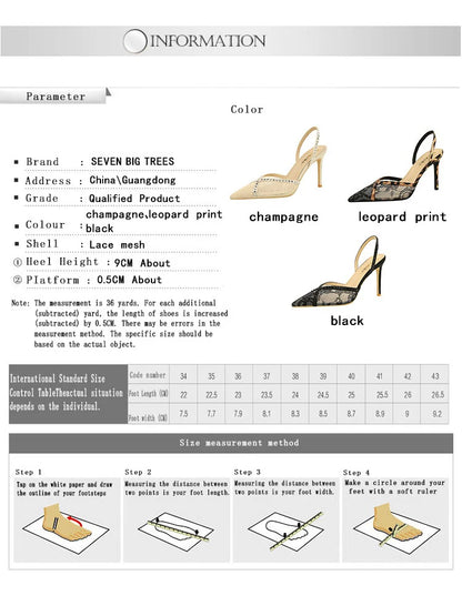 Sexy High-heeled Sandals Women Shoes Rhinestone Design High Heels Women Pumps Lace Mesh Stiletto Heels 9 cm Summer Sandals Lady