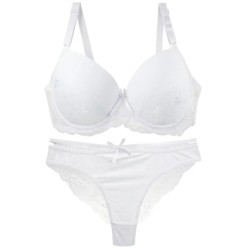 Nouvell Seamless Sexy Lace Pus Up Bras Panties Sets 34/75 36/80 38/85 40/90 42/95 44/100 BCDE Underwear Plus Size Lingerie