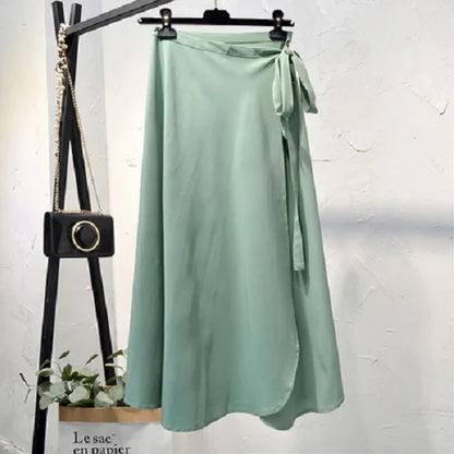 Vacation Style Wrap Skirt Beachside Long Skirt Women's High Waist A-Line Midi Skirt Floral Print One-Piece Summer Spring