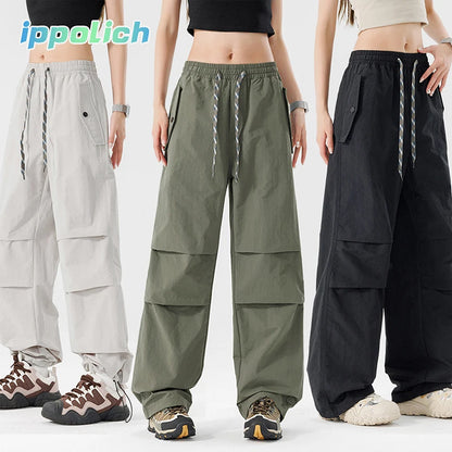 Waterproof Hiking Trousers Women Spring Autumn Elastic Waist Trouser Adjustable Trouser Legs Windproof Pant Outdoor Camping Pant