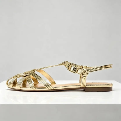Classic Style Soft Leather Pu Woven Flat Sandals Women 2026 Luxury Designer Gladiator Sandals Summer Comfortable Women's Shoes