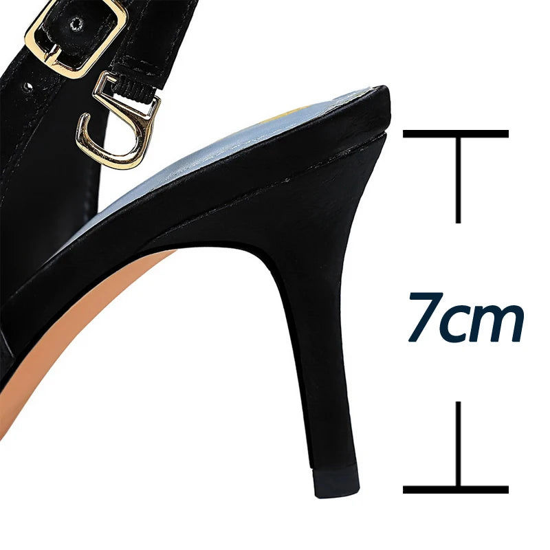BIGTREE Shoes Metal Kitten Heels Hollow High Heels Woman Pumps Sexy Party Shoes Women Heels Stiletto Women Sandals Plus Size 43