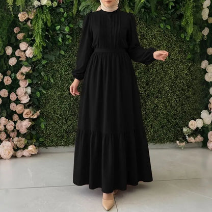 2026 Fashion Muslim Abaya ZANZEA Spring Maxi Long Dress Women Elegant Long Sleeve Pleated Sundress IsIamic Robe Ramadan Kaftan