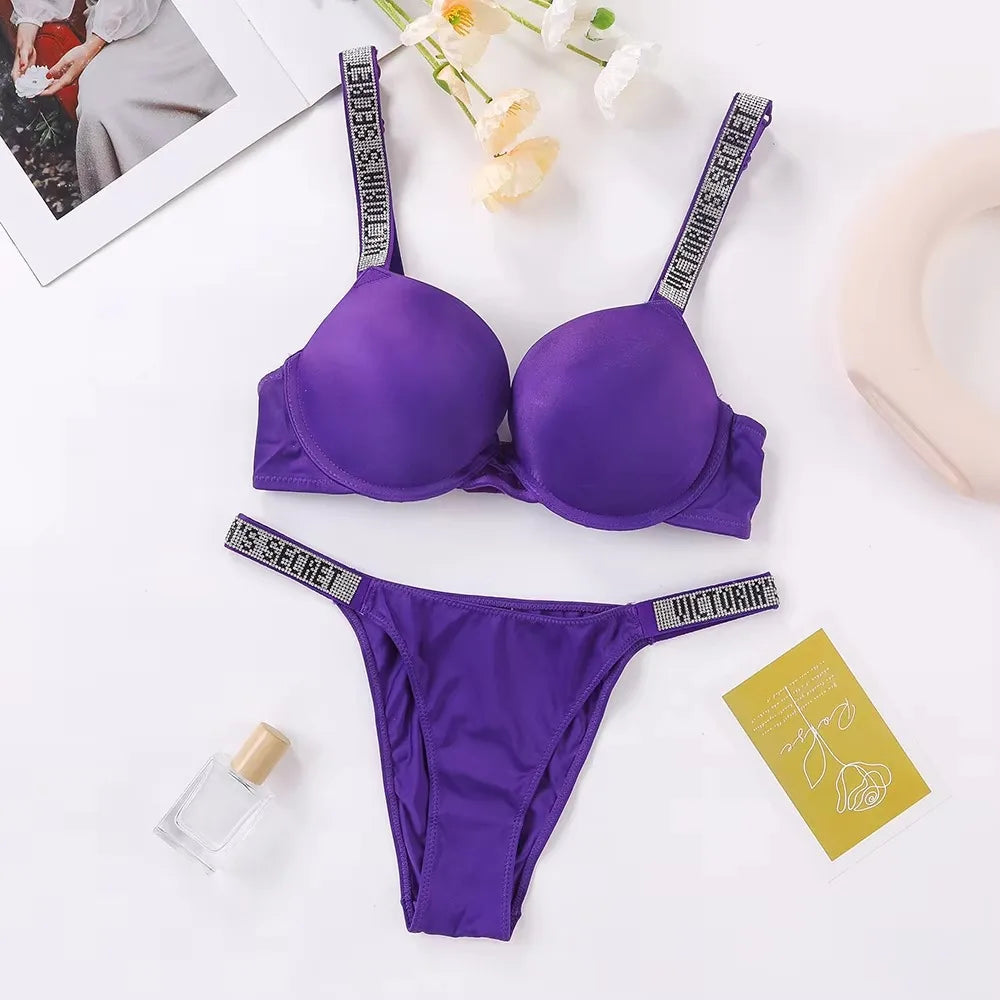 Women's Lingerie Set Sexy Breathable Soft Versatile Shapewear V Sexy Lingerie Bra and Panty Set Push Up Classic