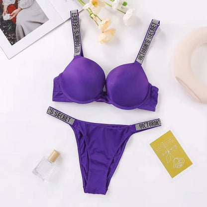 Women's Lingerie Set Sexy Breathable Soft Versatile Shapewear V Sexy Lingerie Bra and Panty Set Push Up Classic