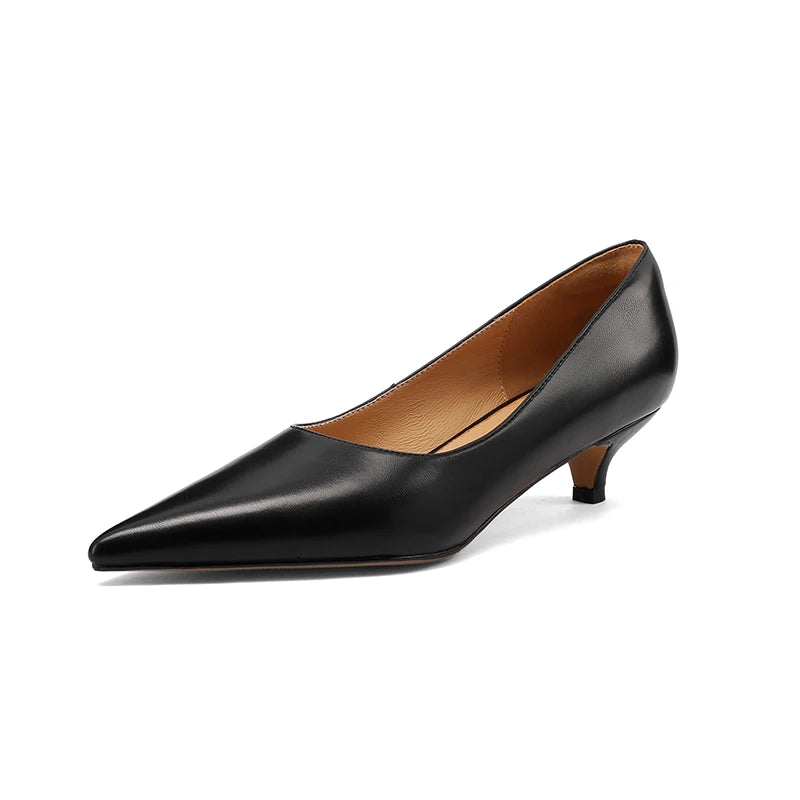 SmallHut New Trend 2026 Spring Summer Split Leather Women Pumps Sexy Lady Brown Red Black Party Shoes Fashion Pointed Toe Heels