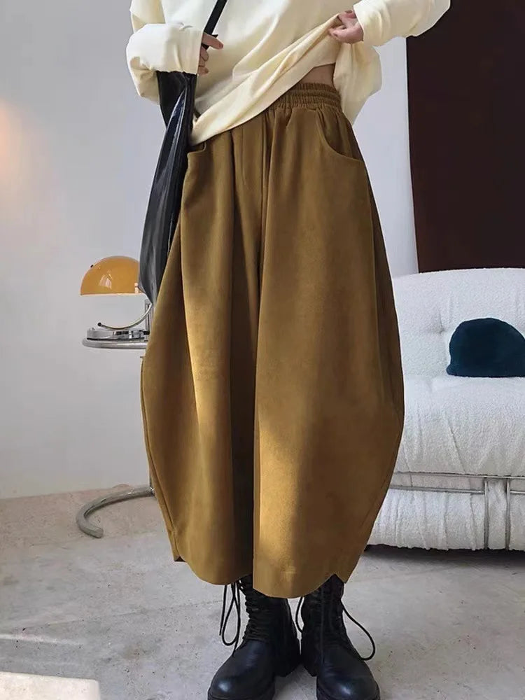 2026 Autumn Casual Harem Pants Women Cotton High Waisted Trousers Retro Loose Bloomers Women's Oversize Pants Baggy Sweatpants