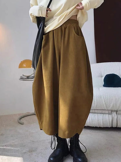 2026 Autumn Casual Harem Pants Women Cotton High Waisted Trousers Retro Loose Bloomers Women's Oversize Pants Baggy Sweatpants