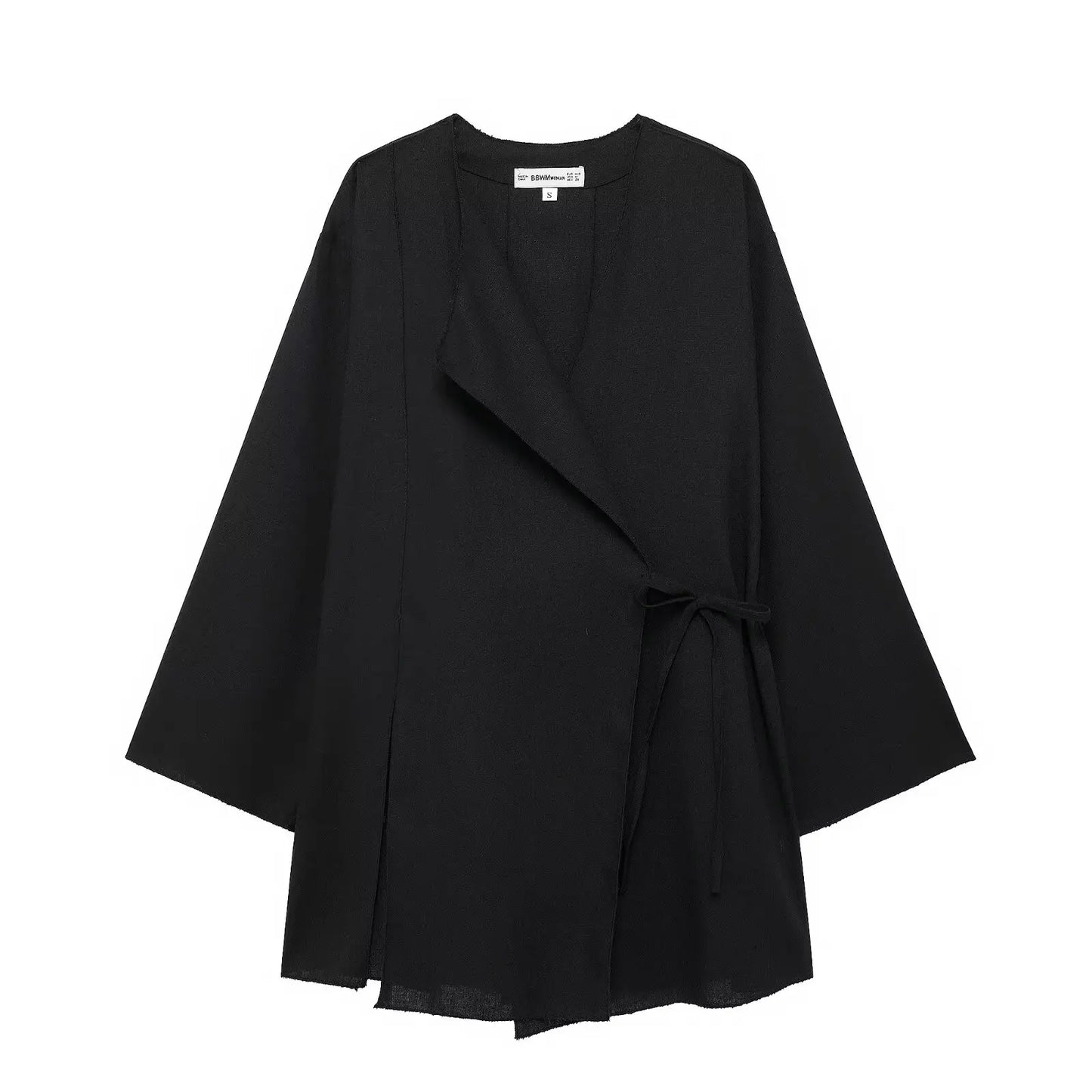 HH 2025 Spring Women Fashion Linen Suits New Solid Cardigan Kimono Top + Versatile Outerwear Female Wide Leg Long Pant