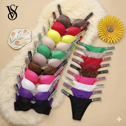 V Women Lace Push Up Bralette Seamless Comfortable Breathable Lingerie Home Wear Set Lingerie Set Underwear Set Bra Panty Set