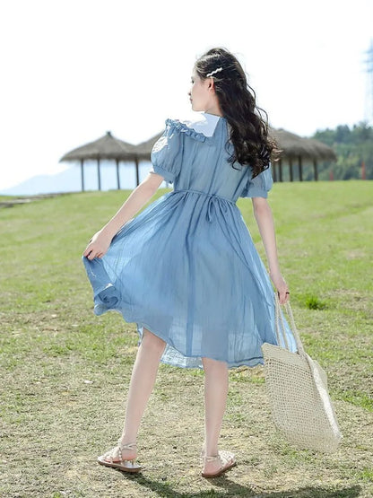 Summer Dresses Elementary Girl Clothes Holiday Girls 2025 Women's Dress Sale From 10 12 Years Fashion Children's Girly Young 6 7