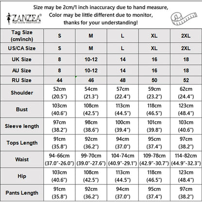 ZANZEA Women Pants Sets Two-piece Outfits Long Sleeve Stand Collar Blouse Wide Leg Pants Vintage Casual Matching Sets Steetwear
