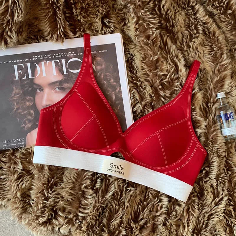SP&CITY Thin Breathable Hollow Ut Seamless Women's Bra Small Chest Gathering Traceless Sexy Brassier Comfortable Daily Lingerie