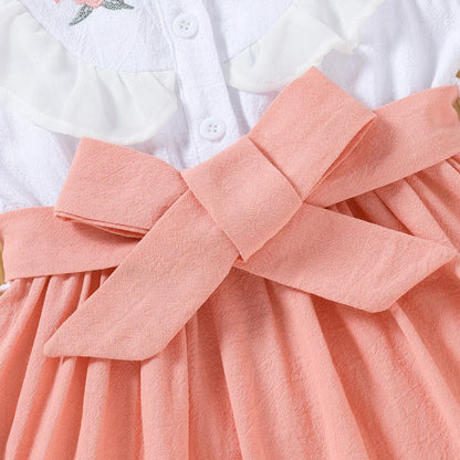 Girls Casual Summer Sleeveless Embroidered Dress Children's Fashion Cute Skirt for Kids Age 4-12 Years Old