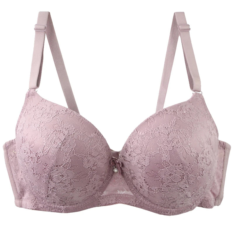 2025 New Sexy Bow Bras For Women Iron-gray Khaki Purple-red Black Gray-blue Reddis Gray CDE Cup Underwear Plus Size Lingerie