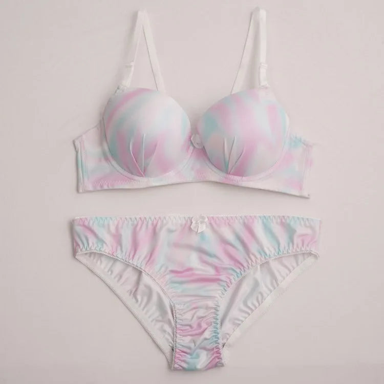 Hot Selling New Sweet Pink Camouflage Design With Steel Ring Gathering Pull And Anti Sagging Bra A2139
