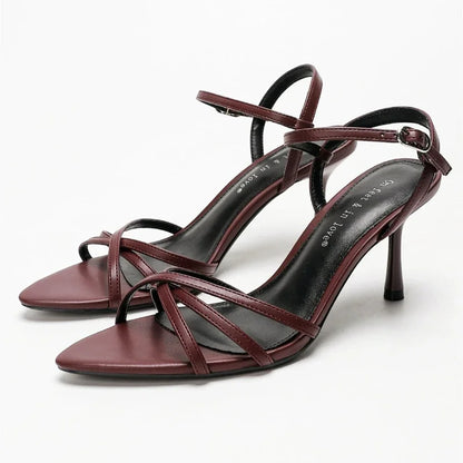 Fashion Square Toe Ankle Strap Buckle Slide Sandals Elegant Cross Tied Open Toe Women Sandals Simple Comfort Plus Size Sandals