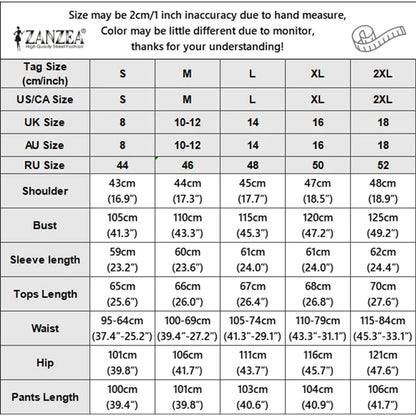 ZANZEA Women Casual Pant Sets Lapel Neck Long Sleeve Blouse & Elastic Waist Pants 2pcs Matching Sets Autumn OL Work Solid Co-ord