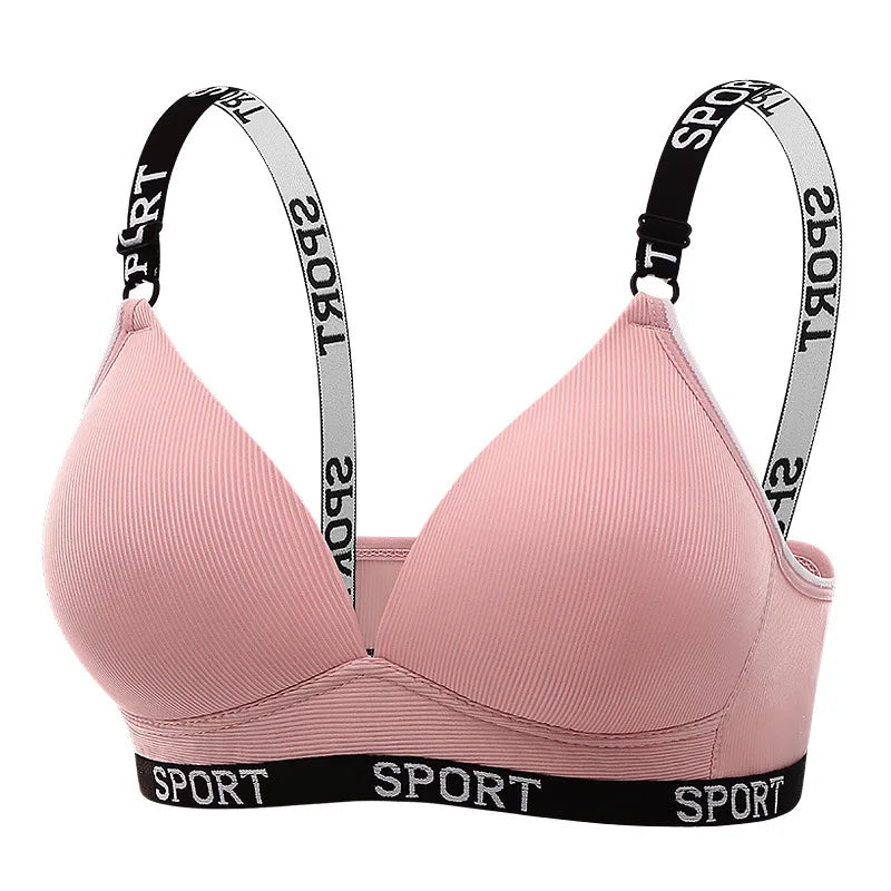 Cross Border Trade Underwear Women Thin Style Without Steel Rings Comfortable Folding Bra Shoulder Strap Sports Breathable Bra