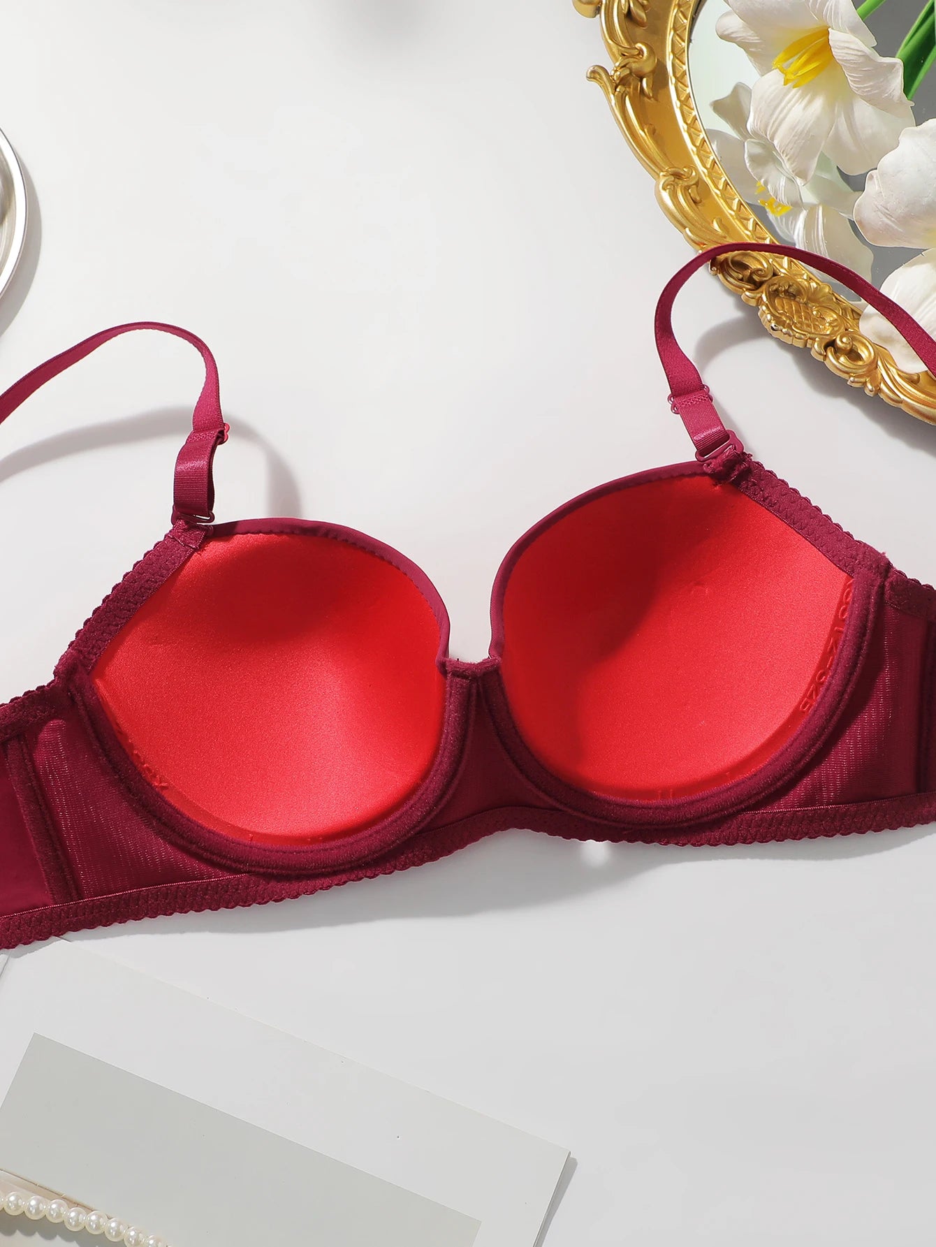 2 Packs Women's Underwire Padded Bra Sets Solid Push Up T-Shirt Bras with Matching Panties Sexy & Comfortable Everyday Lingerie