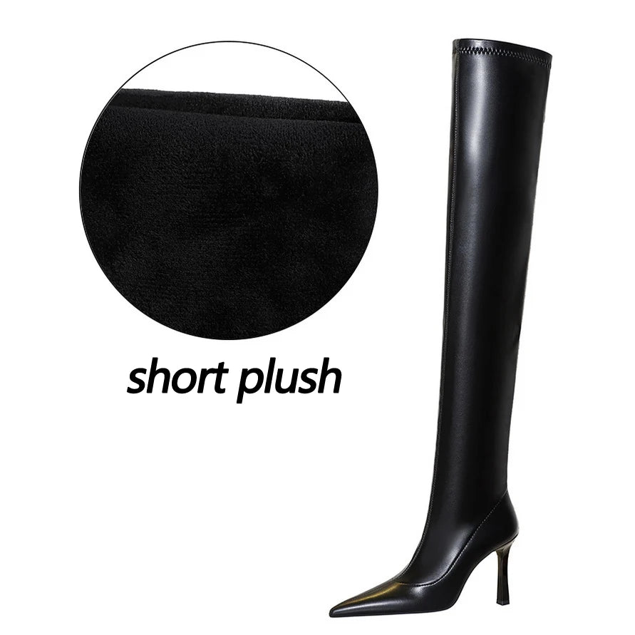 BIGTREE Shoes Sexy Over-the-Knee Boots Leather Shoes Long Boots Stilettos High Heel Boots Winter Shoes Pointed Women Boots 2026