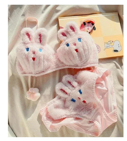 Girls lolita plush bra underwear my melody bralette push up brassiere  wirefree warm kawaii bra underpants seamless lingerie
