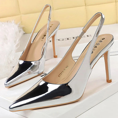 BIGTREE Shoes Women Pumps Patent Leather High Heels Sexy Party Shoes Stiletto 9 cm Heels Summer Heeled Sandals Lady Plus Size 43