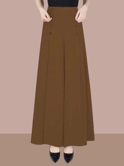 Ladies Ice Silk Wide Leg Pants Draped Thin Summer New Sle Casual High Waist Long Trousers for Middle-Aged Mothers