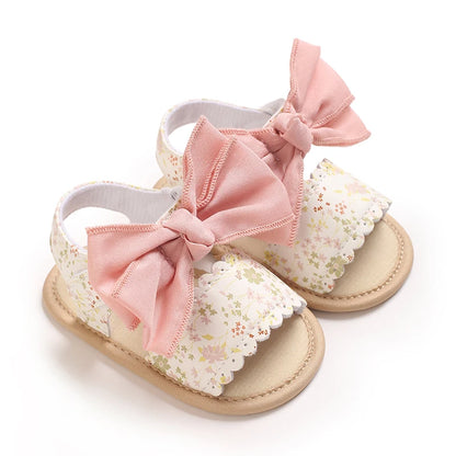 0-1Year Baby Shoes Infant Pre-Walker Shoes Cute Teddy Bear Pattern Summer Sandals Soft Sole Adjustable Strap Daily Footwear