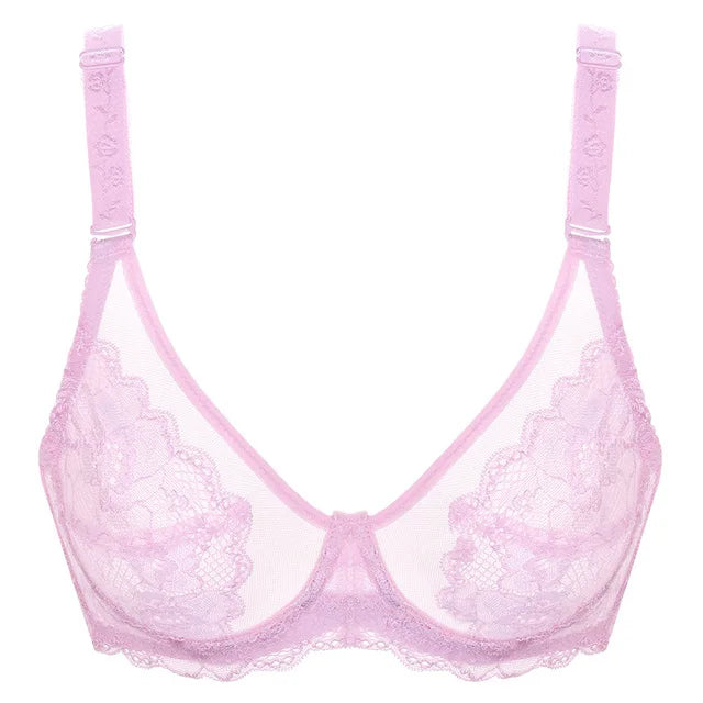 Women's Transparent Bra Ultra Thin Lace Bra Underwear