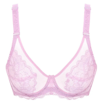 Women's Transparent Bra Ultra Thin Lace Bra Underwear