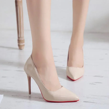 New Sexy Black Red Bottom High Heels for Ladies Women 7-9cm Stiletto Pointed Toe Shoes Women Nightclub Prom Party Shoes 42