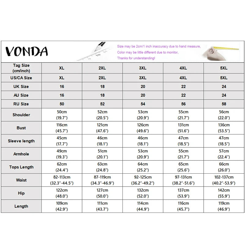 Plus Size Outfits Women Two Piece VONDA Ruffle Sleeve Asymmetrical Hem Tops Wide Leg Pants Sets Elegant V Neck 3/4 Sleeve Suits