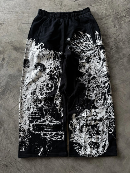 Gothic Skull Fashion Striped Sweatpants Men Women Loose Trend Pants Casual Comfortable Durable Training Outdoor Running Pants