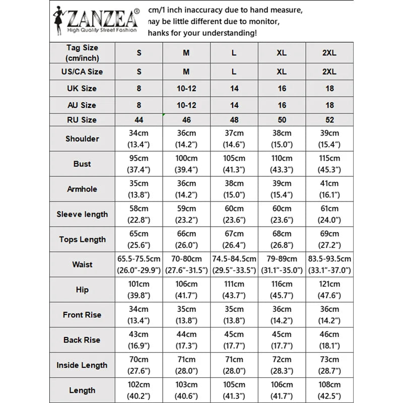 ZANZEA Women Muslim 2 Piece Sets Summer O Neck Long Sleeve Ruffled Hem Blouse Wid Leg Pants Sets Ramadan Outfits Hijab Tracksuit