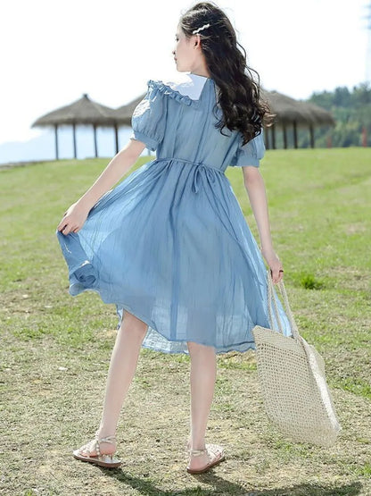 Summer Dresses Elementary Girl Clothes Holiday Girls 2025 Women's Dress Sale From 10 12 Years Fashion Children's Girly Young 6 7