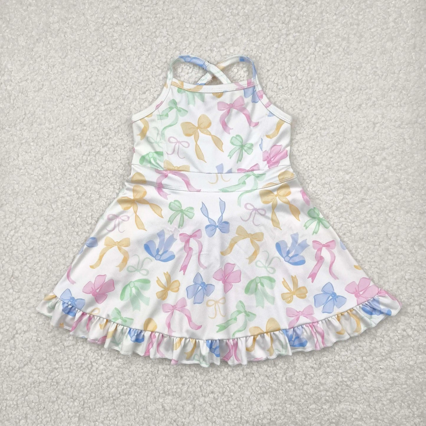 Best Selling Baby Girls Lavender Strap Colorful Skorts Shorts Yoga Sportswear Knee Length Dresses Toddler Kids Children Clothes
