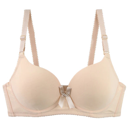2025 New Sexy Plus Size Bras Bow Sweat Absorption Underwear For Women Solid Smooth Seamless Breathable ABC Cup Lingerie