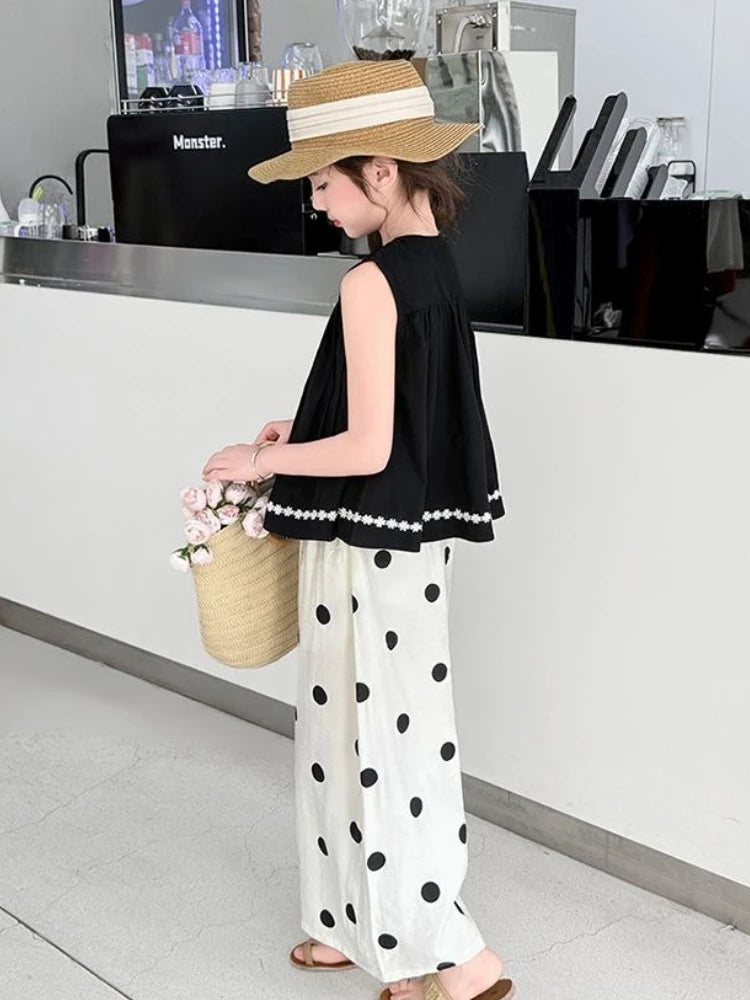 Children's Costumes Girl Outfit 2025 Kids Clothes Girls Summer Clothing T-shirt Elementary Sets Korean Teen Sets for Children