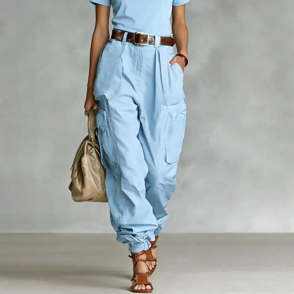 Baggy Cargo Trousers Women Pants Adjustable Leg Openings Full Ankle Length Baggy Trousers Cargo Comfortable Women Pants