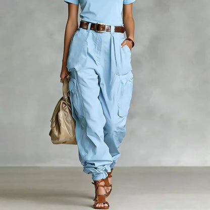 Baggy Cargo Trousers Women Pants Adjustable Leg Openings Full Ankle Length Baggy Trousers Cargo Comfortable Women Pants