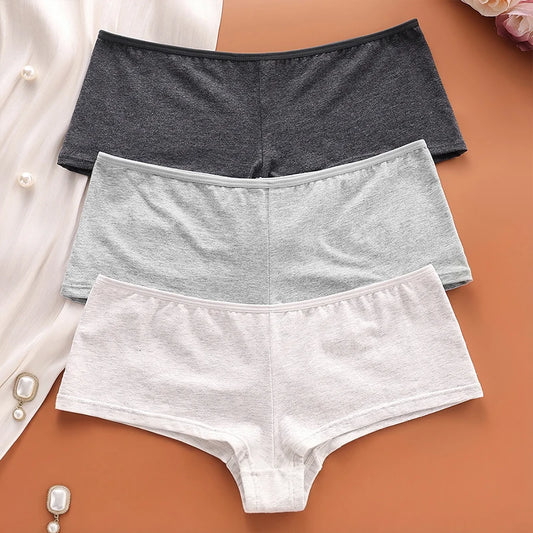 Cotton Underwear Women Sports Boxer Briefs Solid Color Sexy Comfortable Breathable Yoga Fitness Workout Fashion Women Underpants