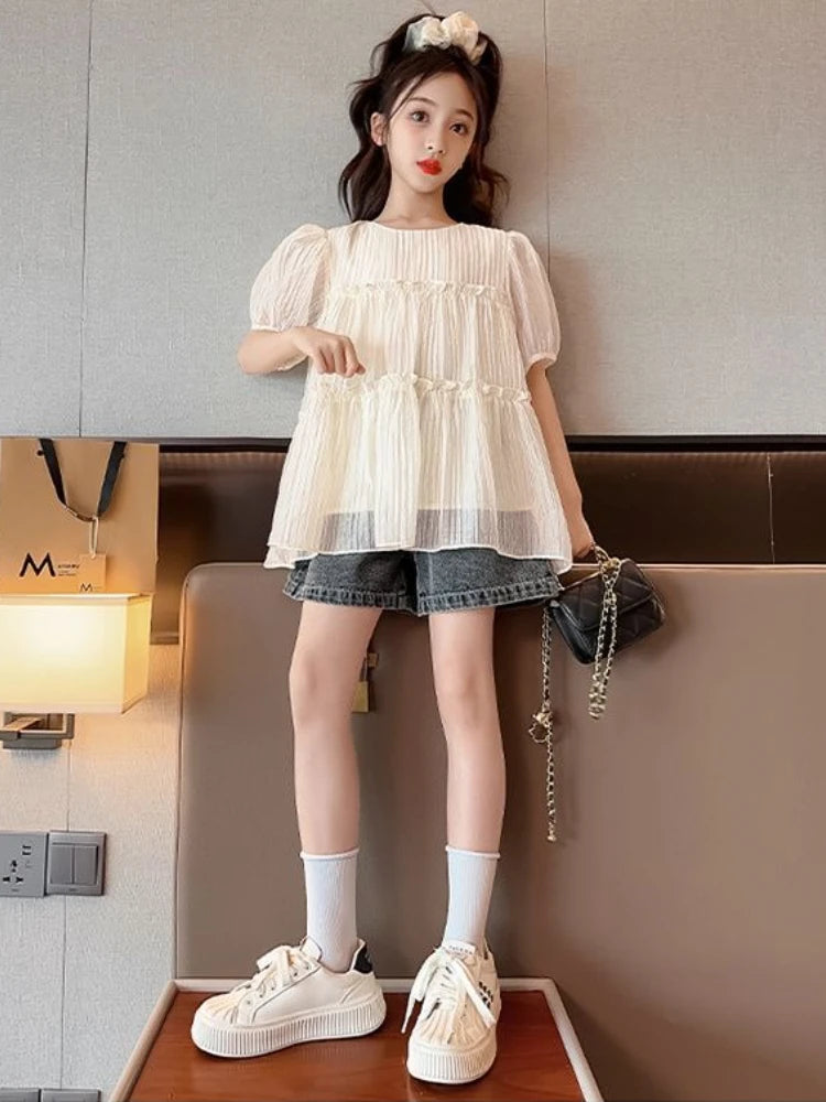 Girls Clothes 12 To 14 Years Old Clothing Set Teenage Girl 4 Year Children's Child Summer Outfit Kids 10 Top Girls' Sets Bottom