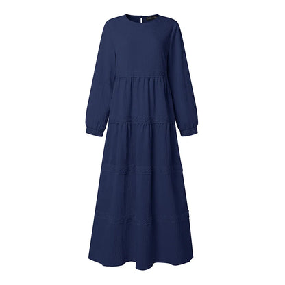 Modest Muslim Abaya Dress ZANZEA Ramadan Robe Women Elegant Long Sleeve Pleated Sundress Dubai Hijab Dresses Eid Kaftan Vestidos