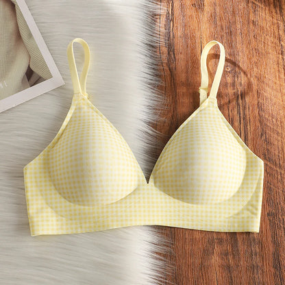 Everyday Wireless Bra for Set Women Seamless Cool Summer Bralette Thin Push Up Gather Small Chest Breathable T-Shirt Bra MOYISU