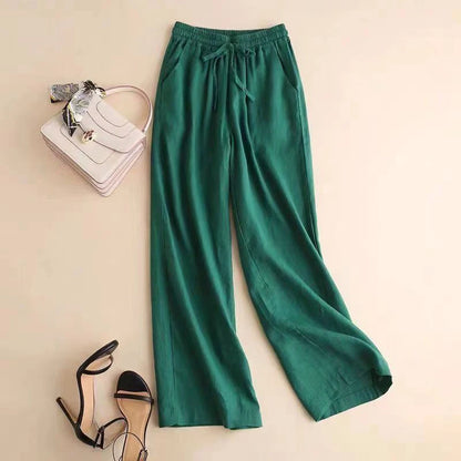 Loose Wide Leg Carrot Pants Women's Harlan Trousers Vintage Wash Slim Straight Long Pants Casual Artistic Style Spring Summer