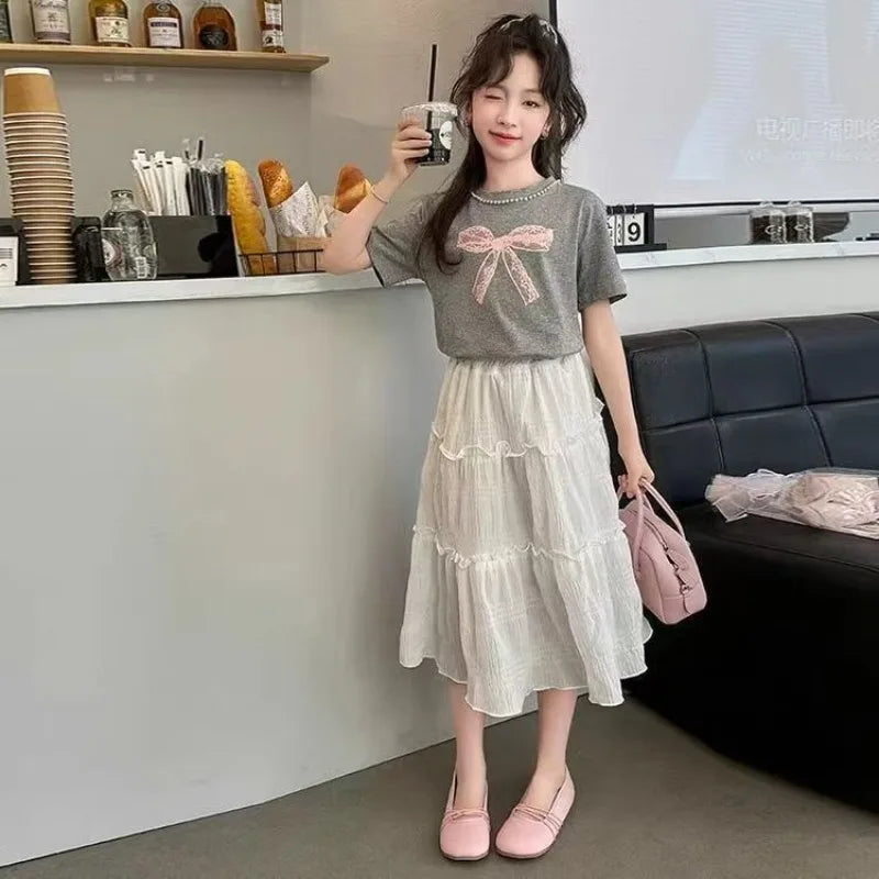 Elementary Student Girl Clothes Children's Clothing From 8 To 12 Years Girls Girl's Set 6 7 Top Party Dresses Teenagers 14 Old 4